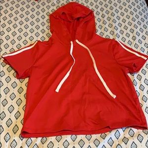 Red crop top hoodie